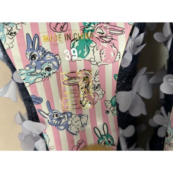 IRREGULAR CHOICE Peach Melba Vintage Floral Heels in Navy, Size 39 - Picture 9 of 12